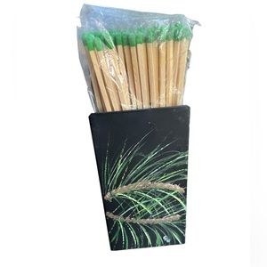 Vintage Metal Handpainted Evergreen Boughs Match Holder Wall Pocket